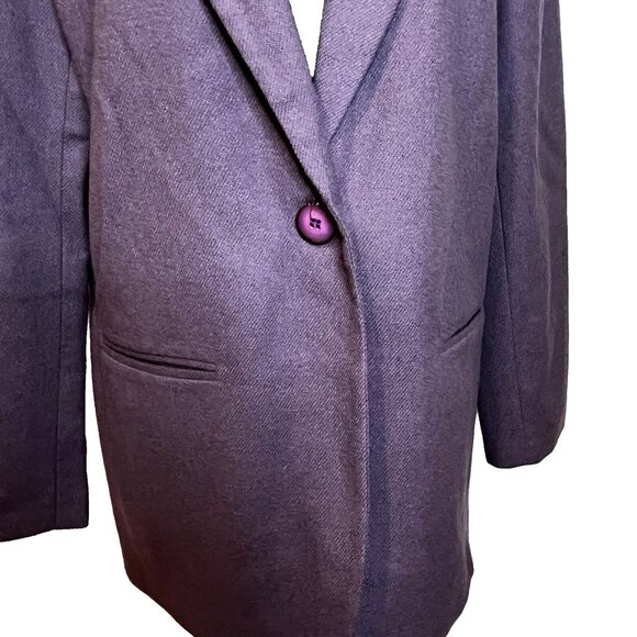 VTG Wool Blazer Plum Purple Single Button Size 12 Officecore Work Style Preppy - Picture 4 of 10